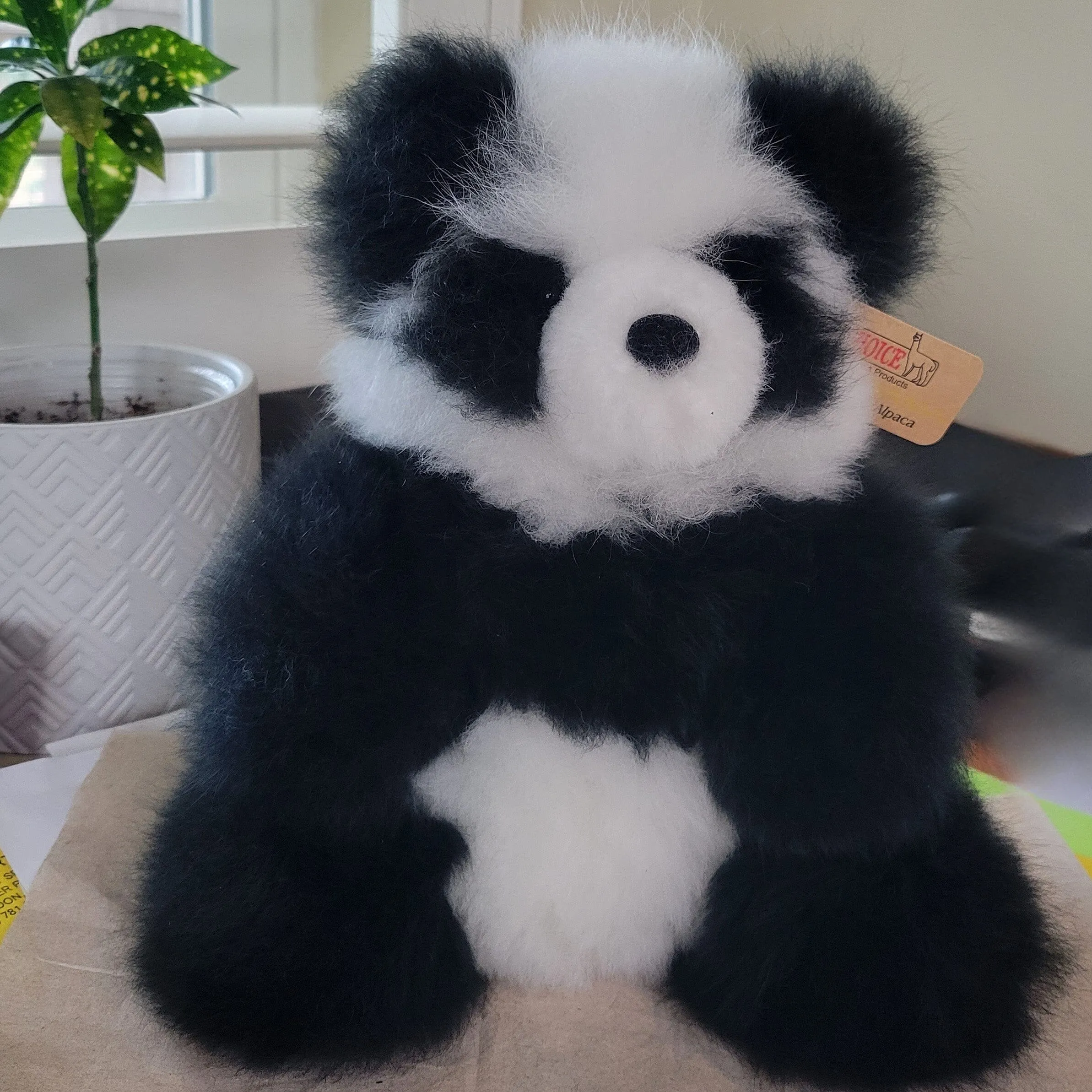 10" Seated Alpaca Panda Bear