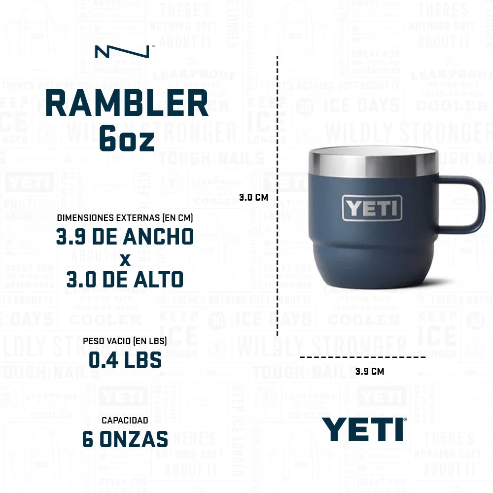 21071501864 TAZA RAMBLER 6oz STACKABLE 2 PIEZAS MARINO MARCA YETI