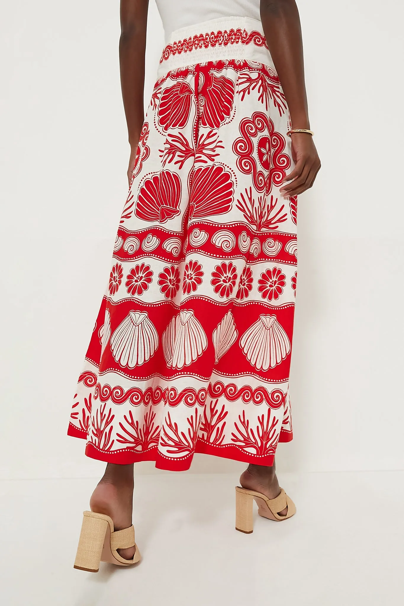 Ainika Shell Red Maxi Skirt