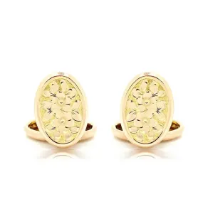 Antique Edwardian Oval Ivy 9ct Rose Gold Cufflinks