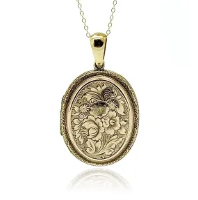 Antique Victorian Forget-Me-Not Locket Necklace