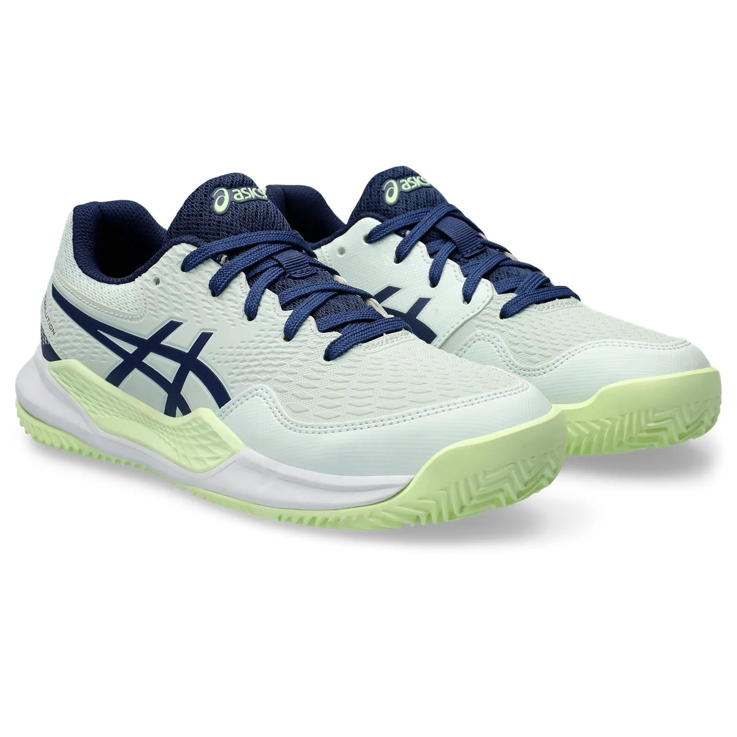 Asics Tennisschoen Gel Resolution 9 Clay Junior Mint Geel Blauw