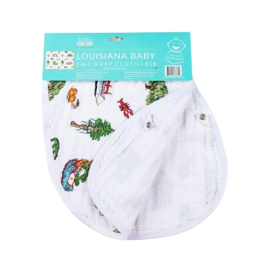 Baby Burp Cloth & Bib Combo: Louisiana Baby