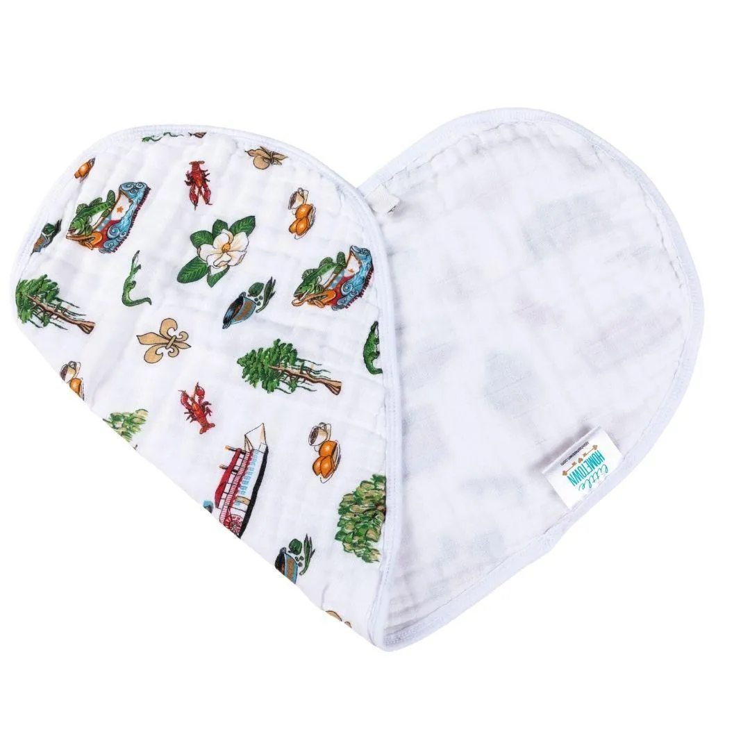 Baby Burp Cloth & Bib Combo: Louisiana Baby