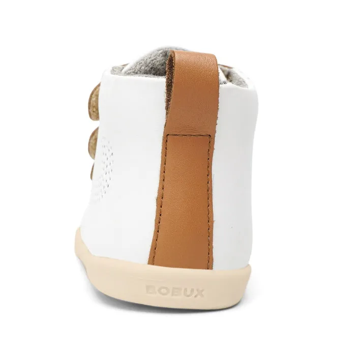 Bobux IWalk IW Hi Court Boot White Caramel