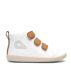 Bobux IWalk IW Hi Court Boot White Caramel