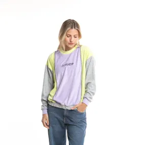 Buzo Rusty Color Block Relaxed Crew Ld Lilac