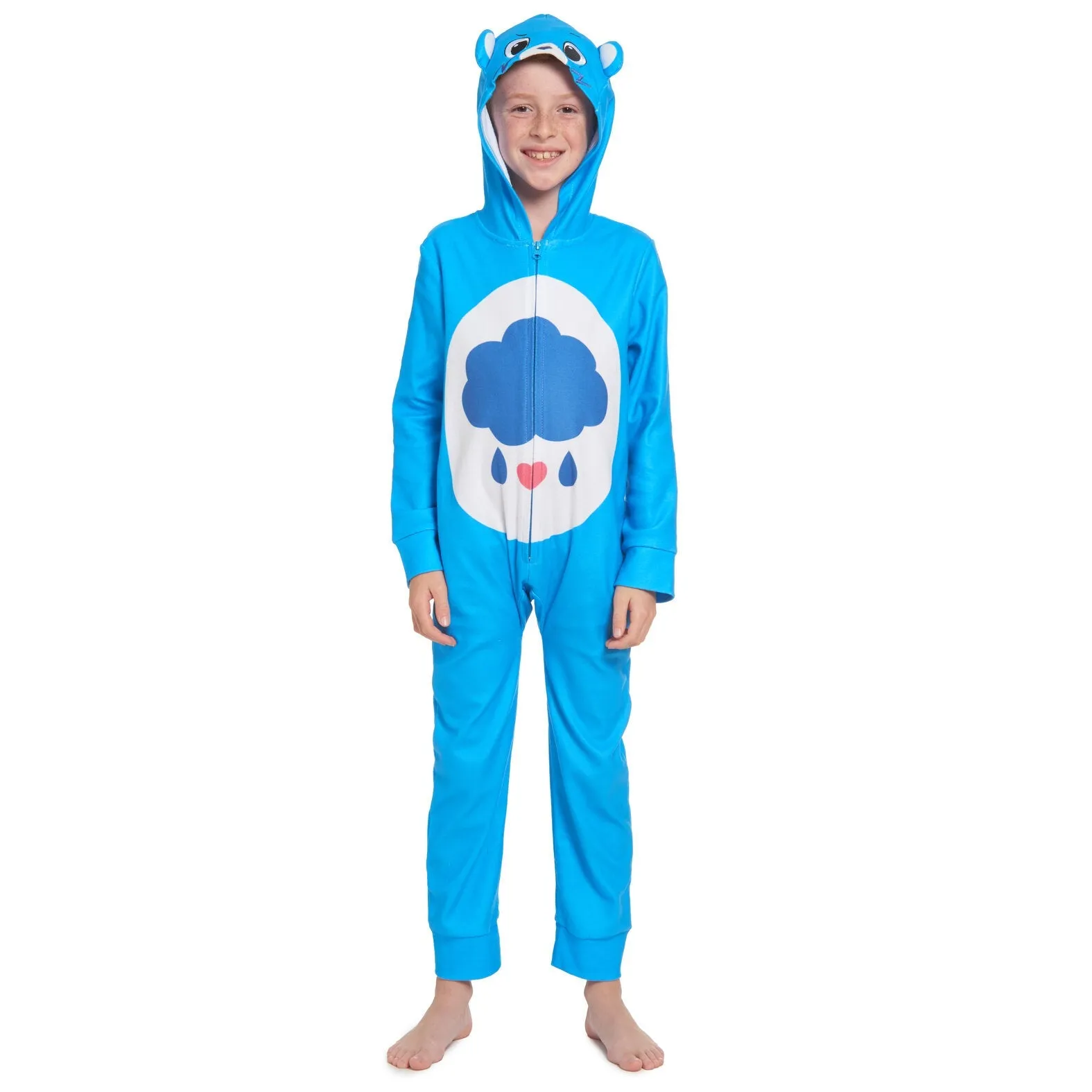 Care Bears Grumpy Bear Fleece Zip Up Costume Pajama Coverall