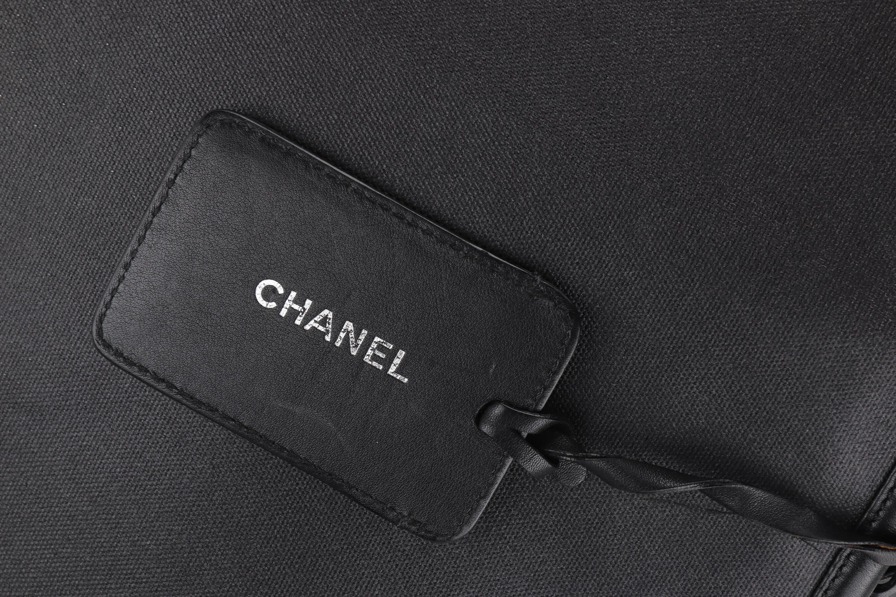 CHANEL KARL LAGERFELD LE MOBILE ART BLACK COATED CANVAS TOTE (1257xxxx), WITH CARD, NO DUST COVER