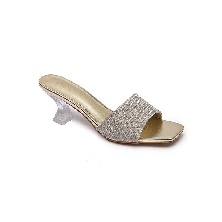 Clear Mid Heel Mule HL 113