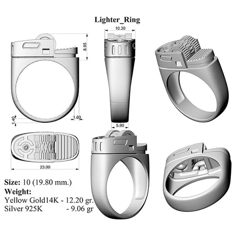 Creative Lighter Style Ring