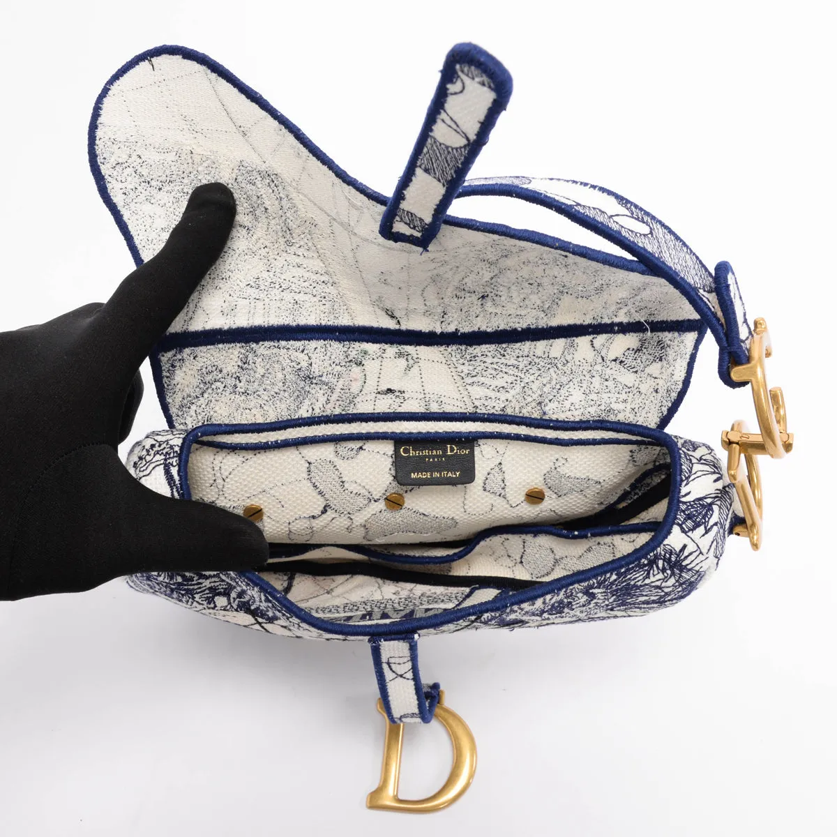 Dior White Around The World Saddle Bag