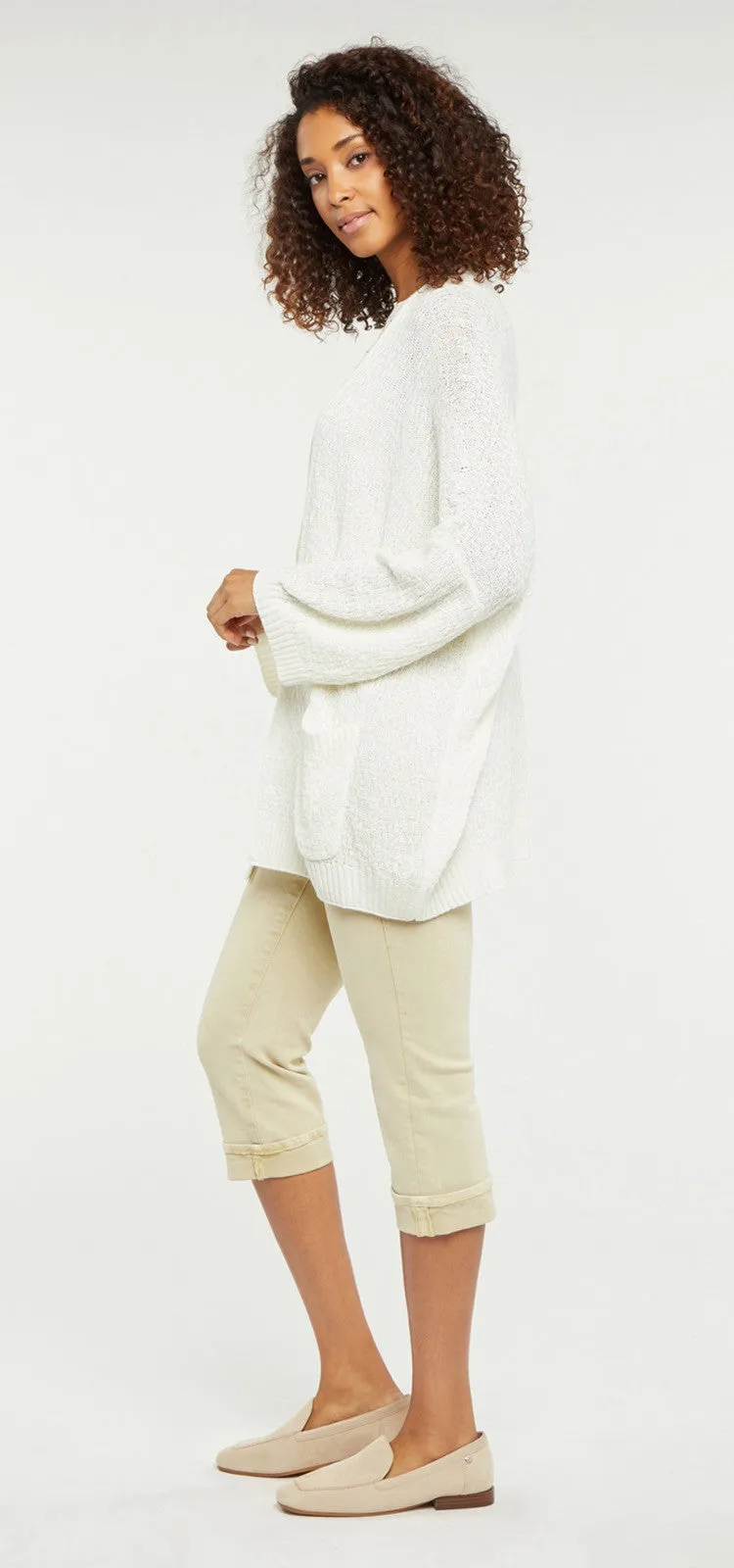 Drape Cardigan Vest Wit | Vanilla