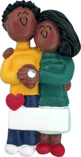 Engaged Couple Ornament (African-American)