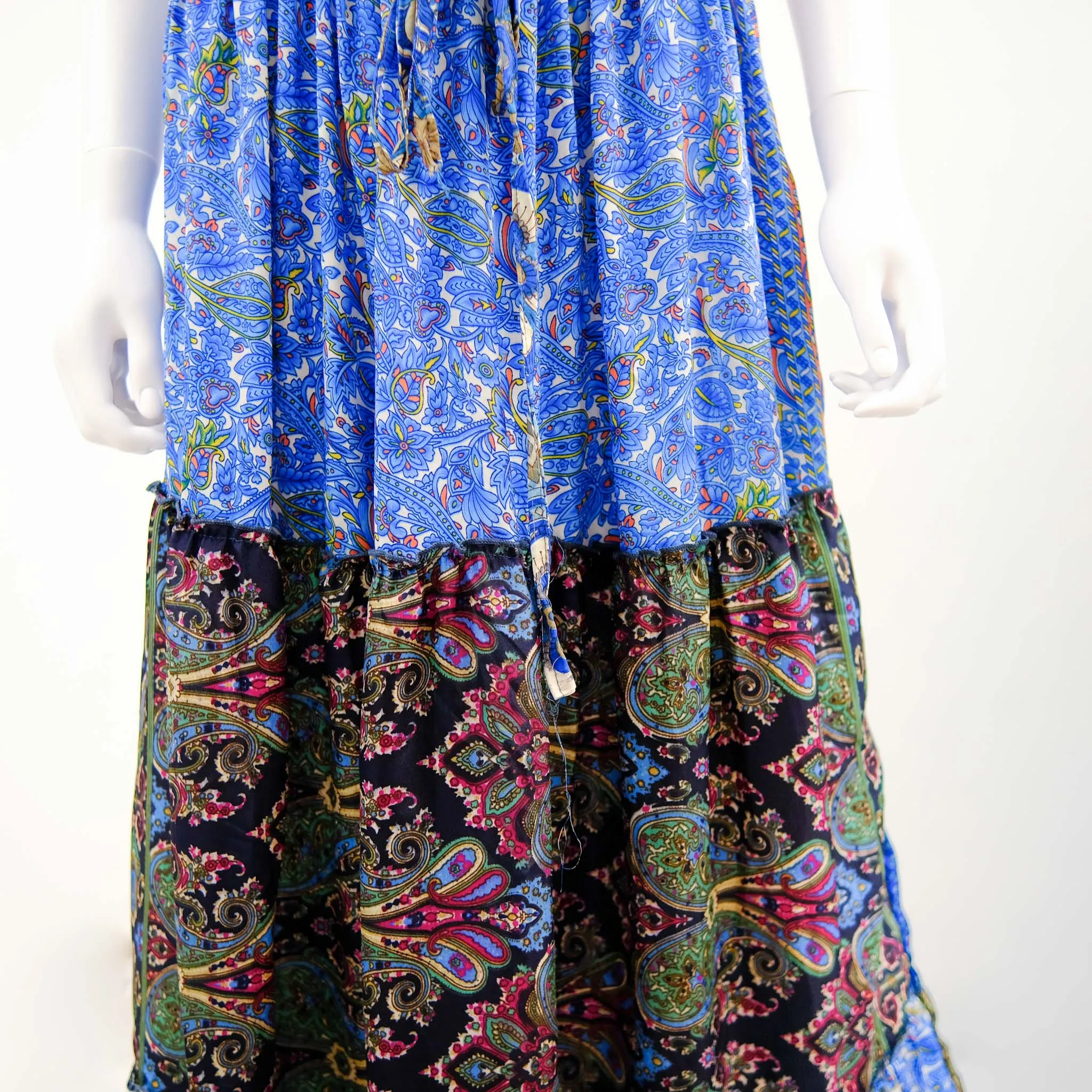 Flowy  Patchwork Recycled Sari Skirt