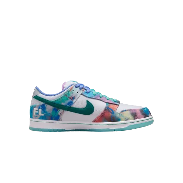 Futura Laboratories x Nike SB Dunk Low White and Geode Teal