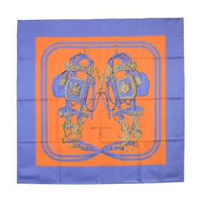 Hermes Lavender & Orange Silk Brides de Gala Scarf