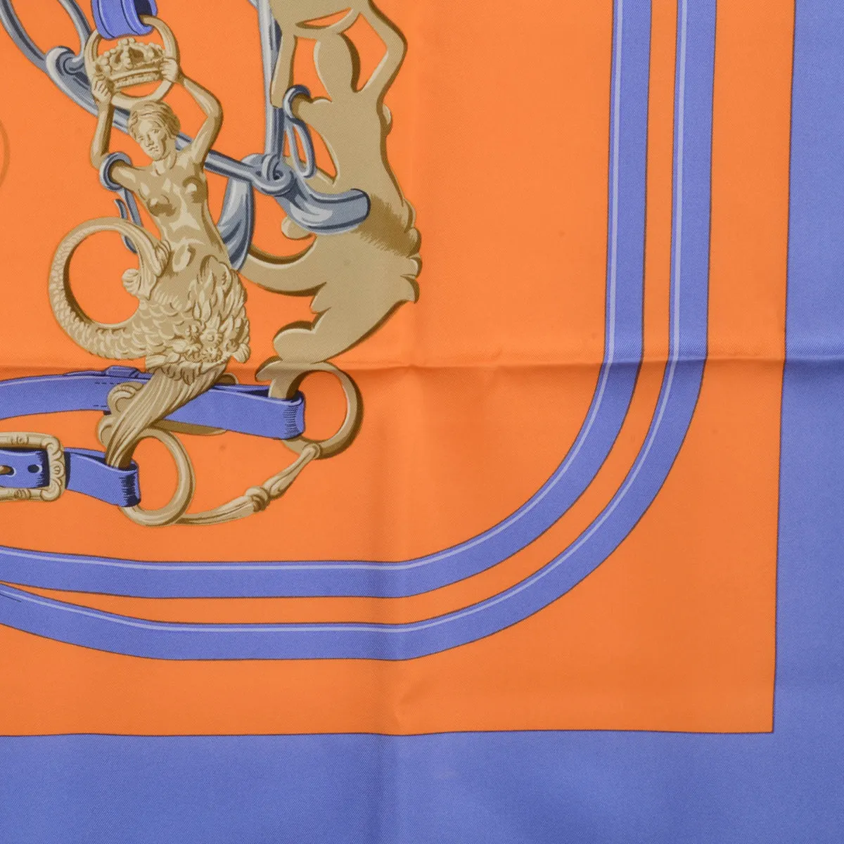 Hermes Lavender & Orange Silk Brides de Gala Scarf