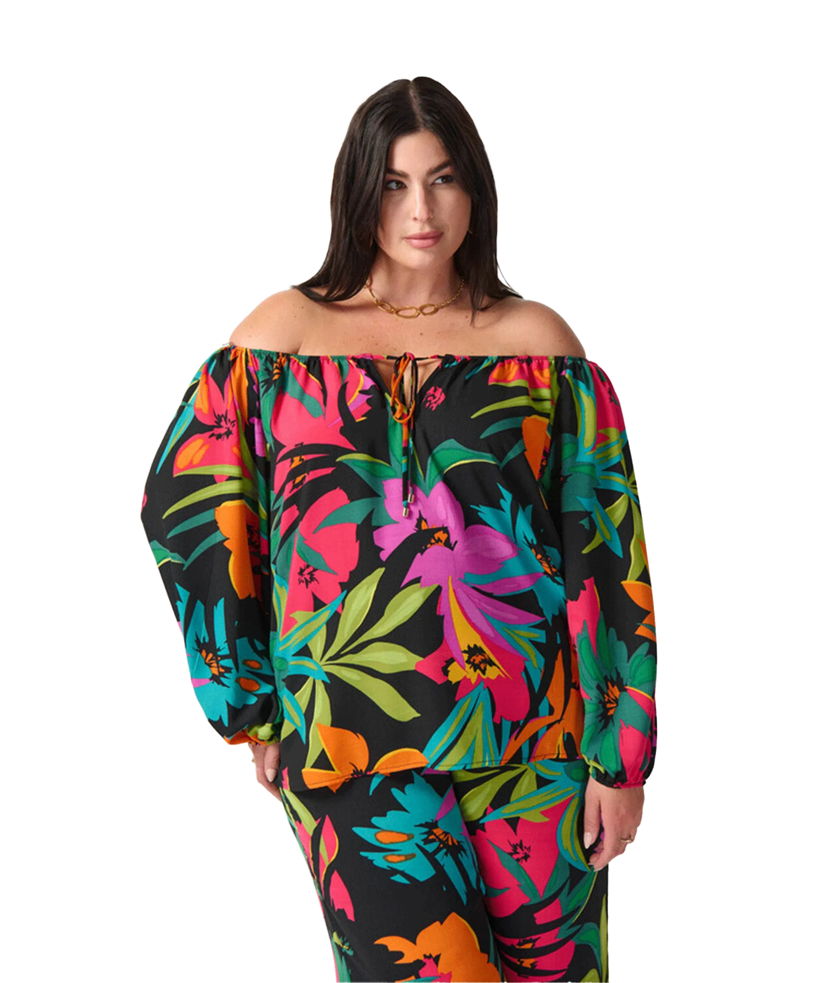 Hibiscus Print Top Style - Multi