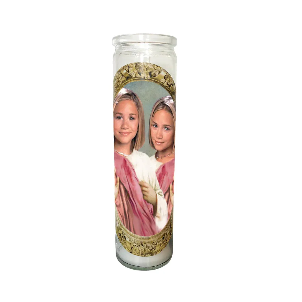 MARY KATE AND ASHLEY OLSEN TWINS CELEBRITY PRAYER CANDLE