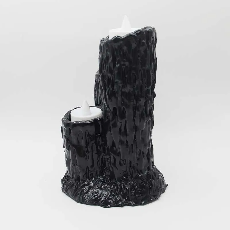 Melting Black Lava Candle Holder with 3 Candle spots