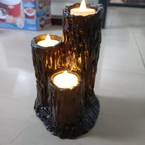 Melting Black Lava Candle Holder with 3 Candle spots