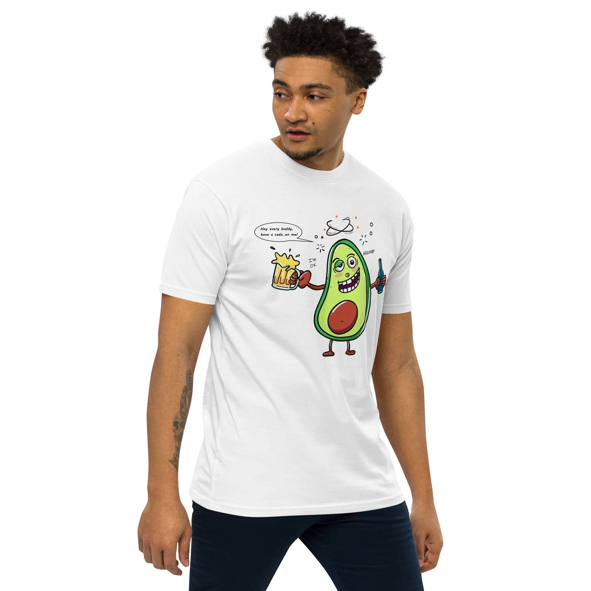 Men’s Drunken Avocado Cartoon Graphic Tee