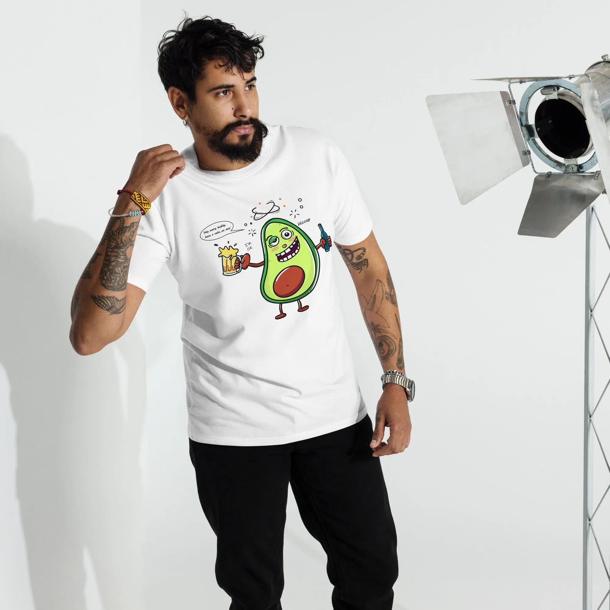 Men’s Drunken Avocado Cartoon Graphic Tee