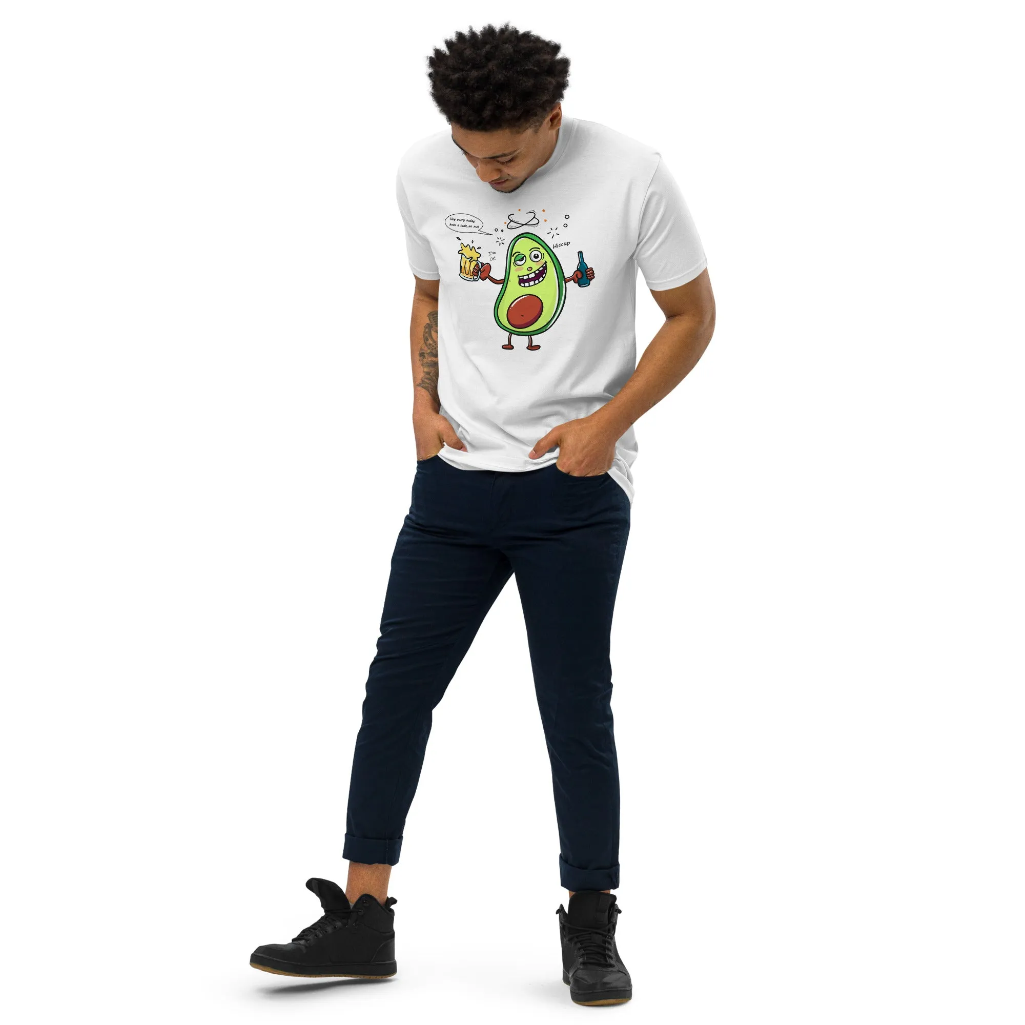 Men’s Drunken Avocado Cartoon Graphic Tee