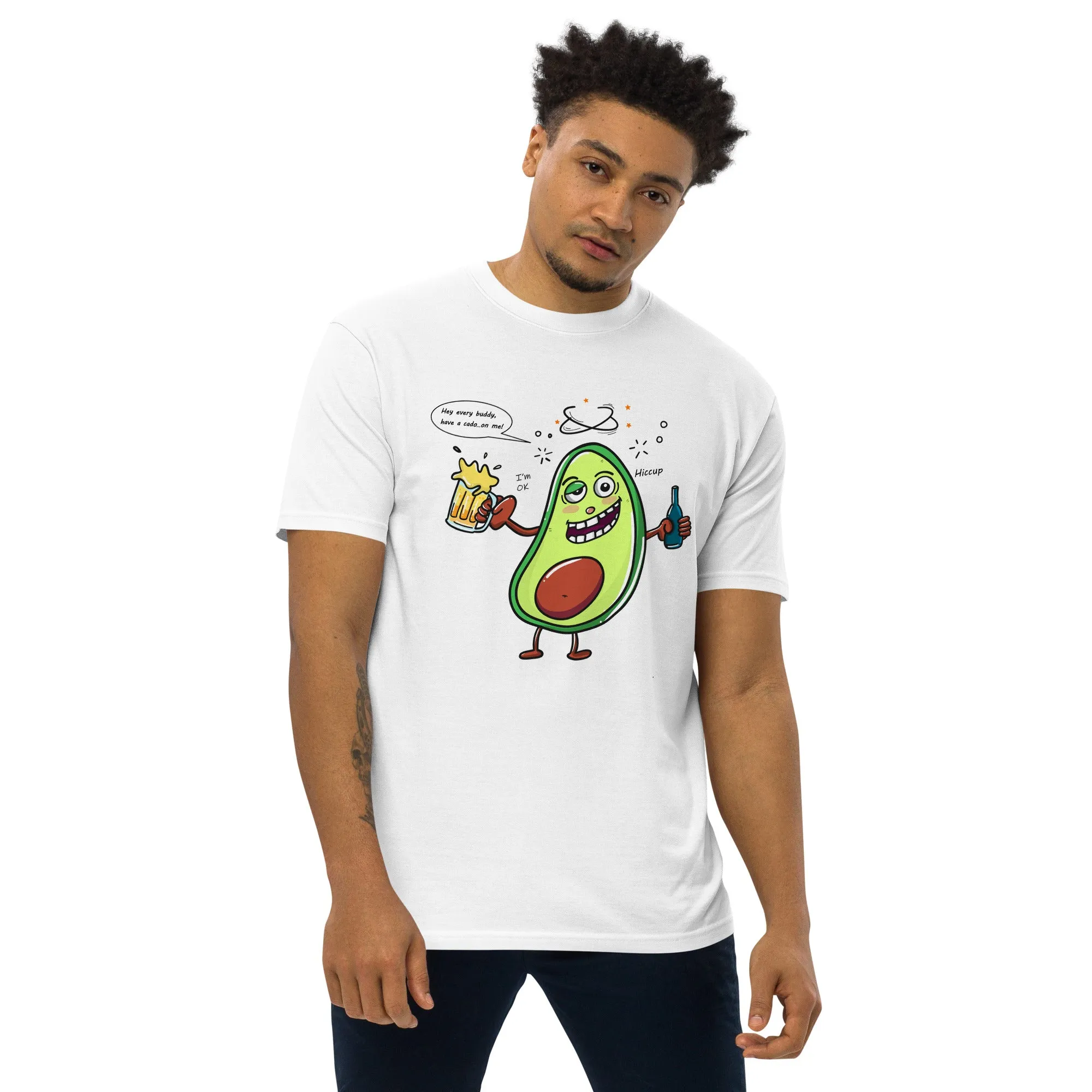 Men’s Drunken Avocado Cartoon Graphic Tee