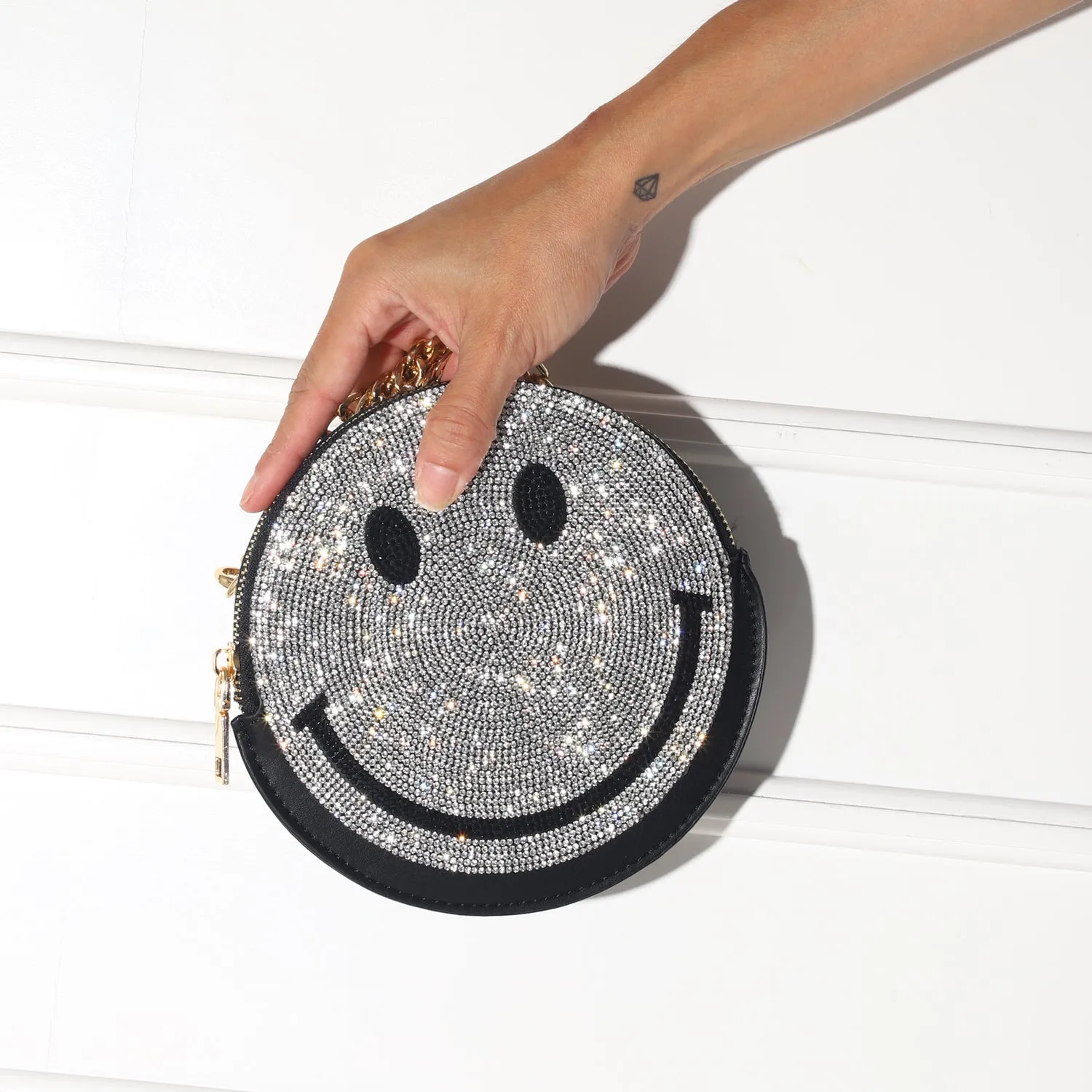 Mini bolsa Happy face plata