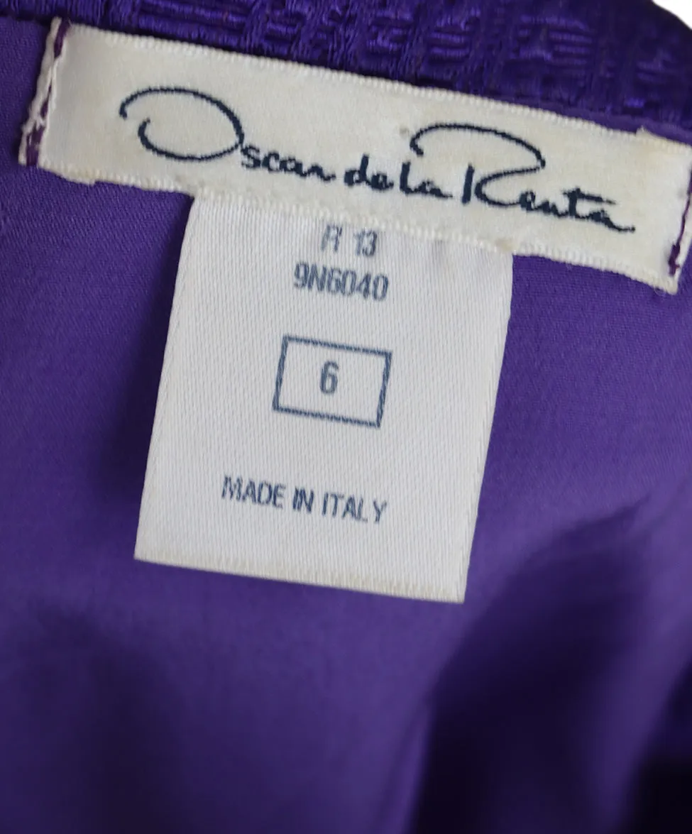 Oscar De La Renta Purple Silk Dress sz 6