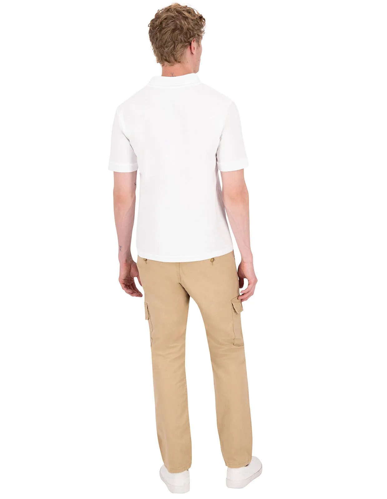 Pantalón Premium Estilo Chino Cargo de Gabardina - Caqui