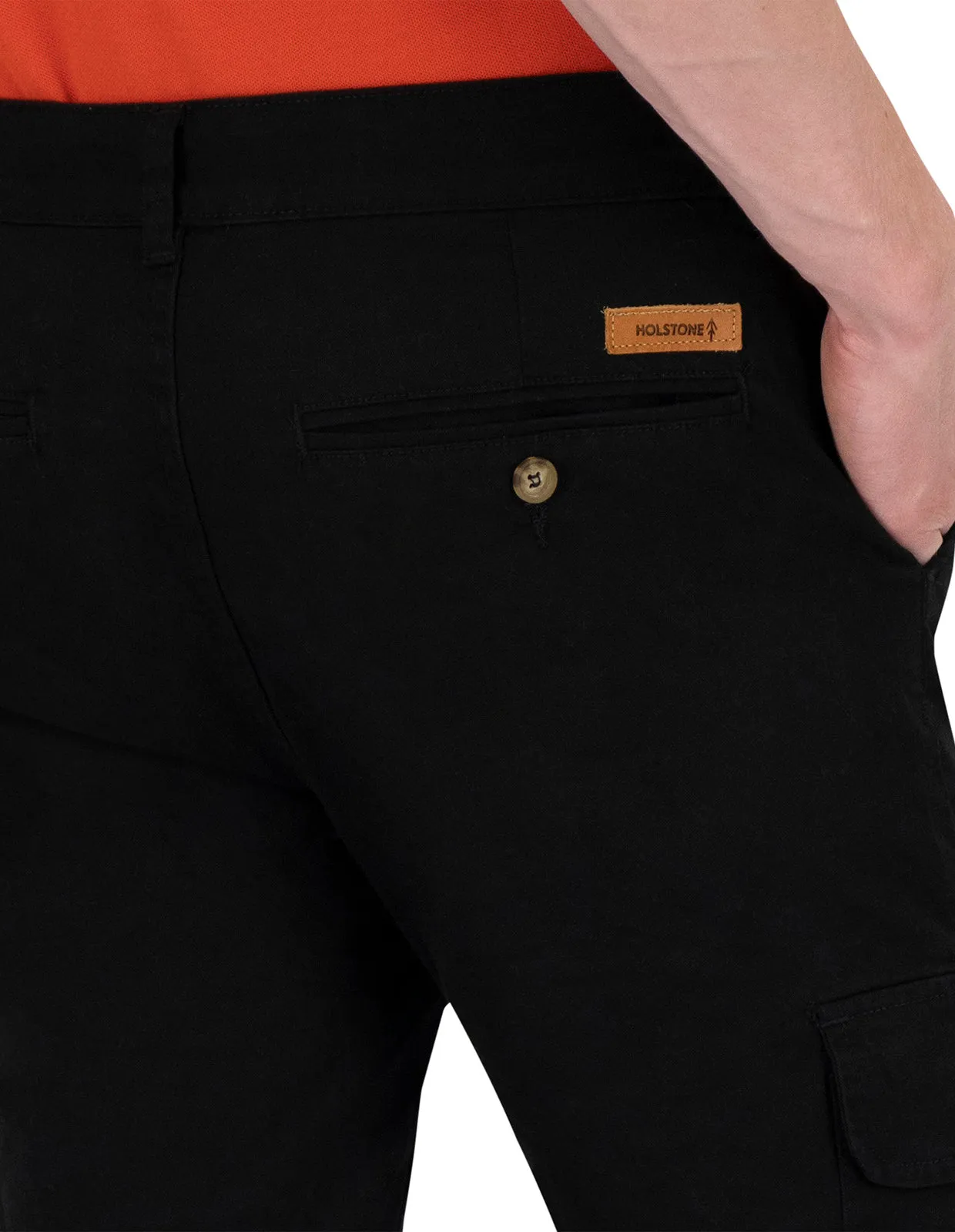 Pantalón Premium Estilo Chino Cargo de Gabardina - Negro