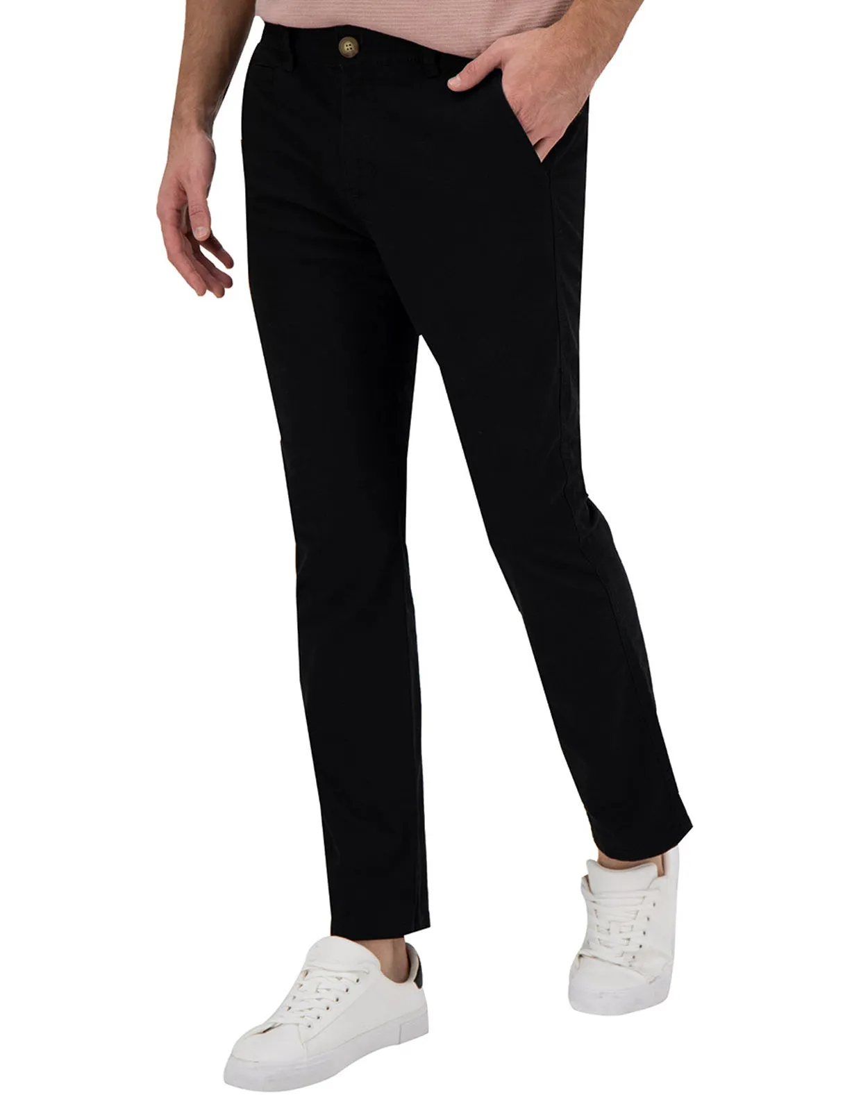 Pantalón Premium Estilo Chino Cartera de Gabardina - Negro