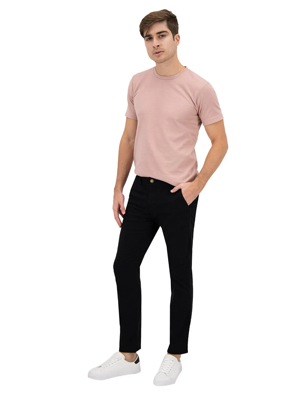 Pantalón Premium Estilo Chino Cartera de Gabardina - Negro