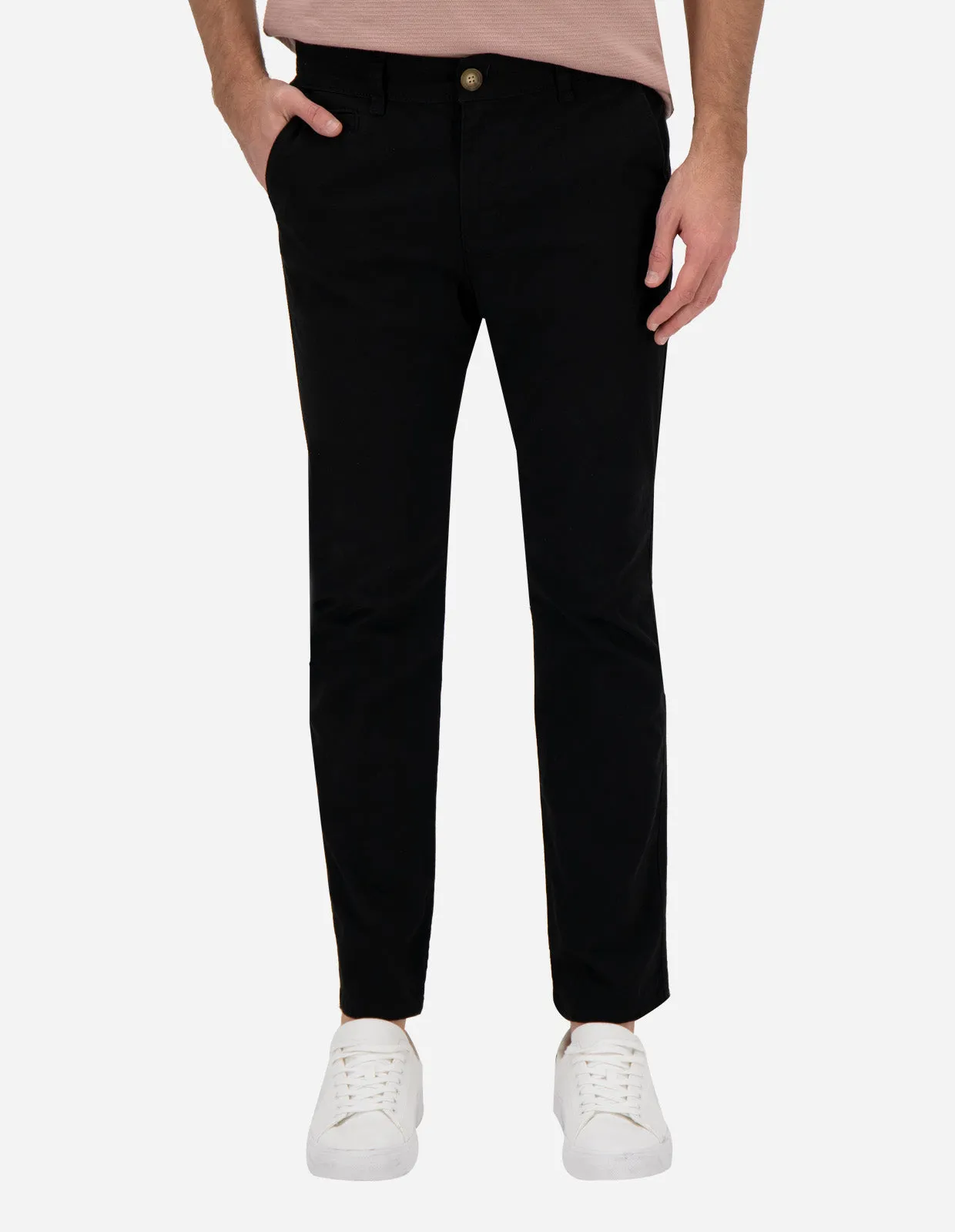 Pantalón Premium Estilo Chino Cartera de Gabardina - Negro