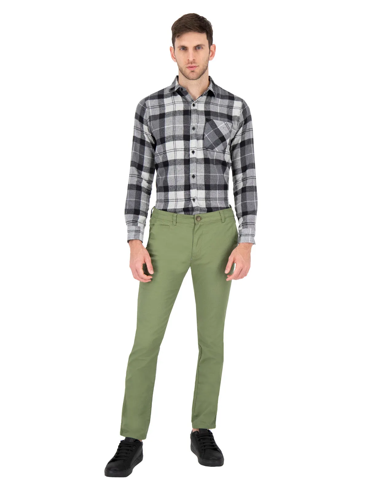 Pantalón Premium Estilo Chino Cartera de Gabardina - Verde Musgo