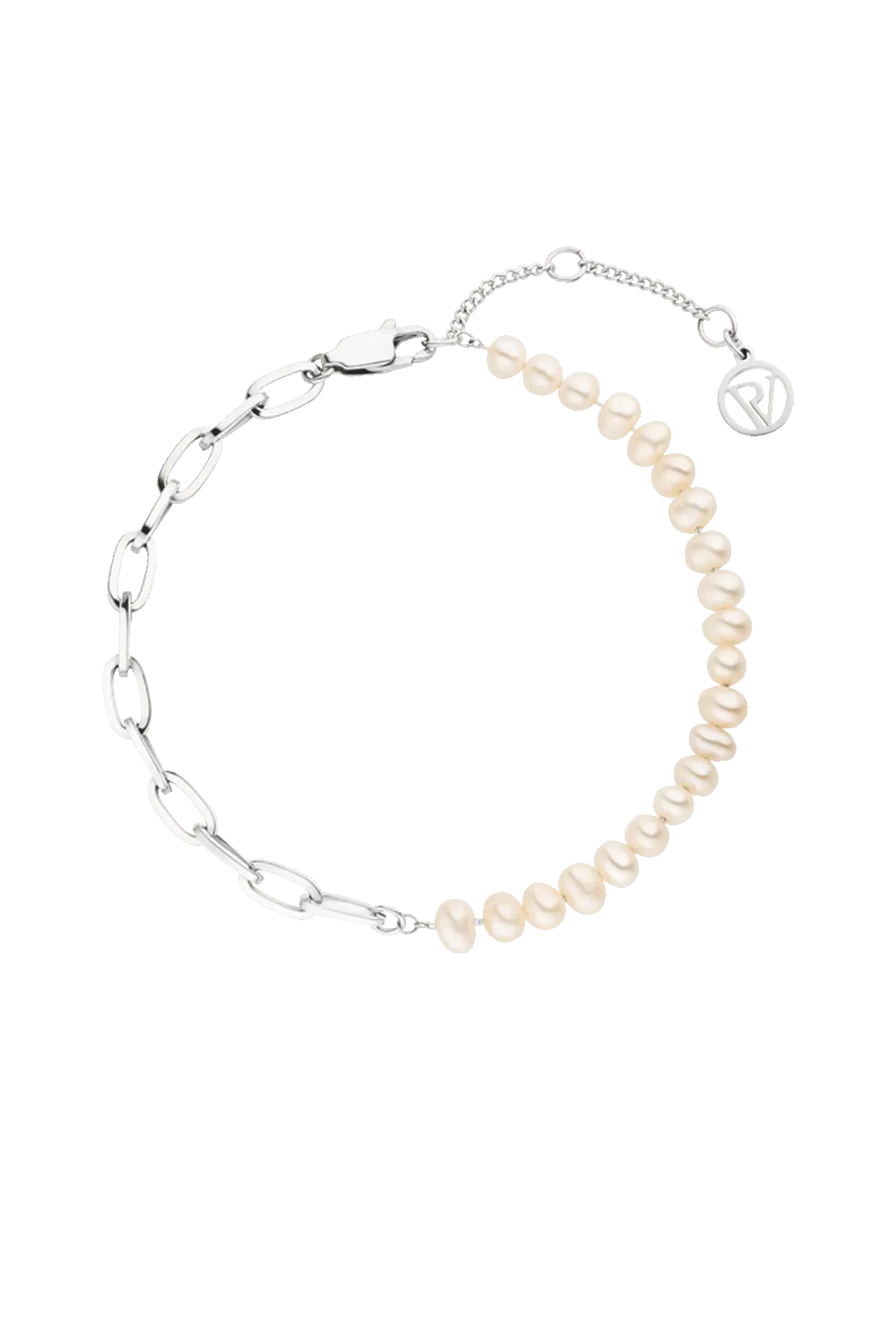 Pearl Bicycle Bracelet Silver