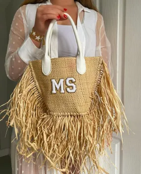 Raffia Fringe Tote Bag