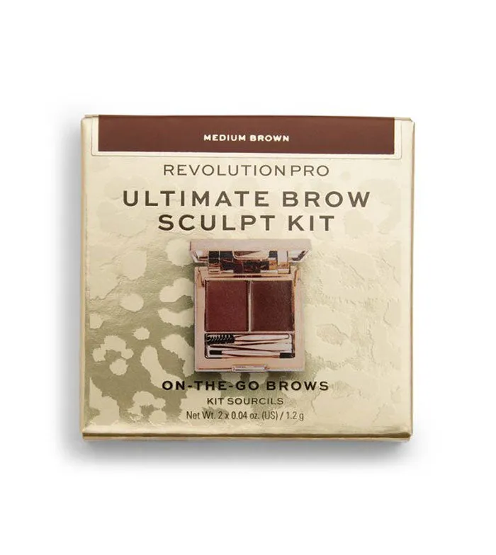 Revolution Pro - Kit de cejas Ultimate Brow Sculpt Kit - Medium Brown