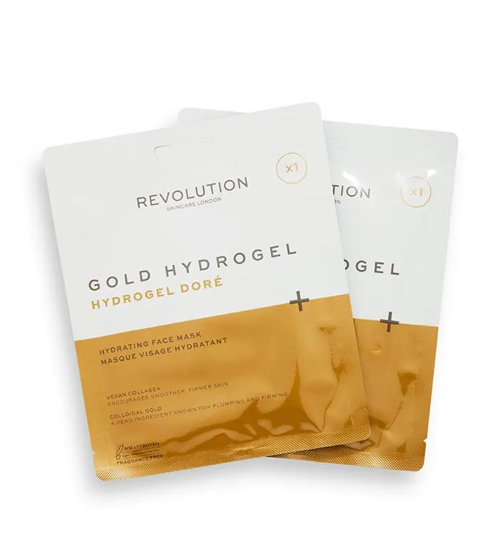 Revolution Skincare - Pack de 2 mascarillas hidratantes Gold Hydrogel