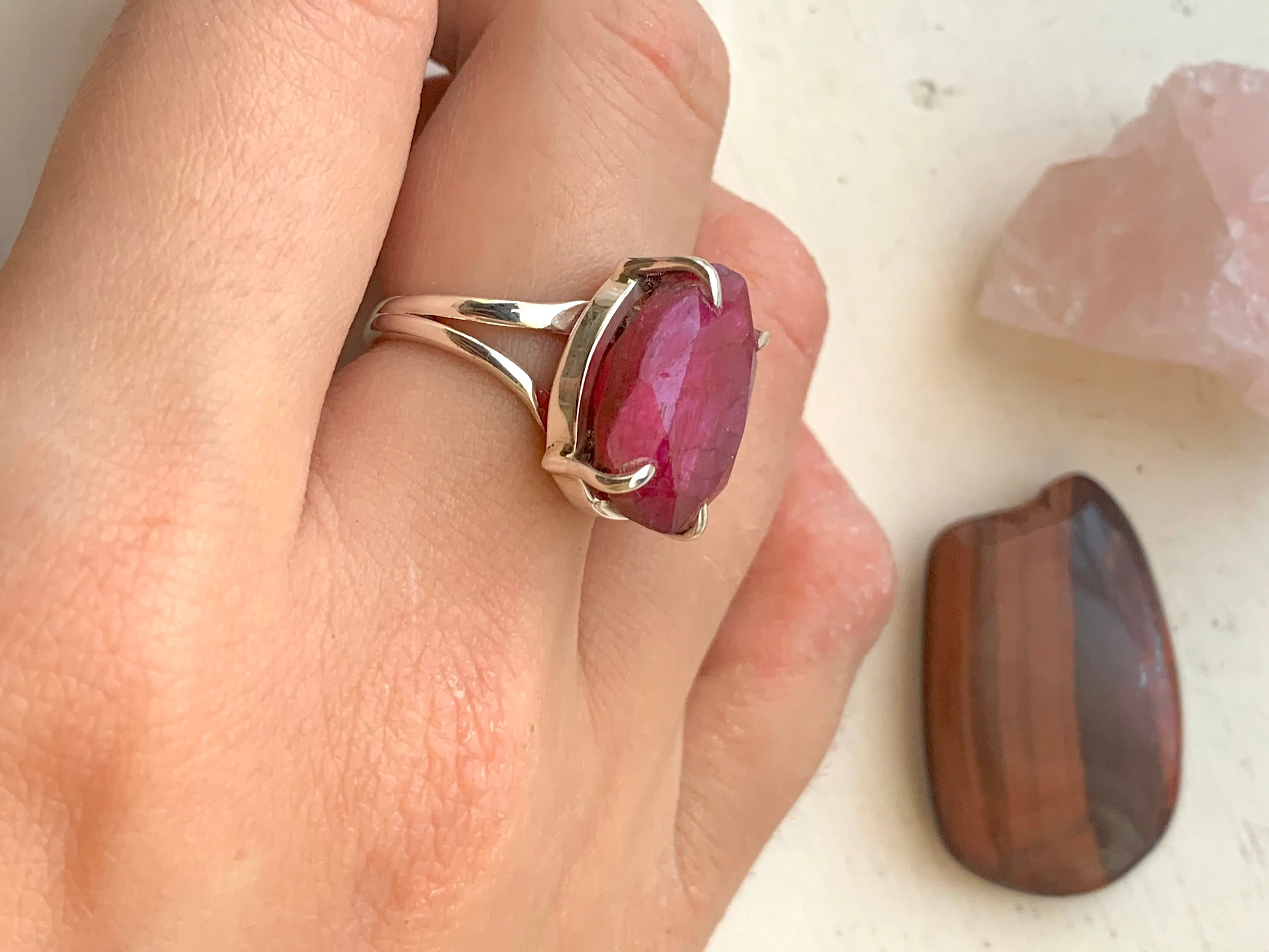 Semi-precious Ruby Sanaa Ring - Medium Oval