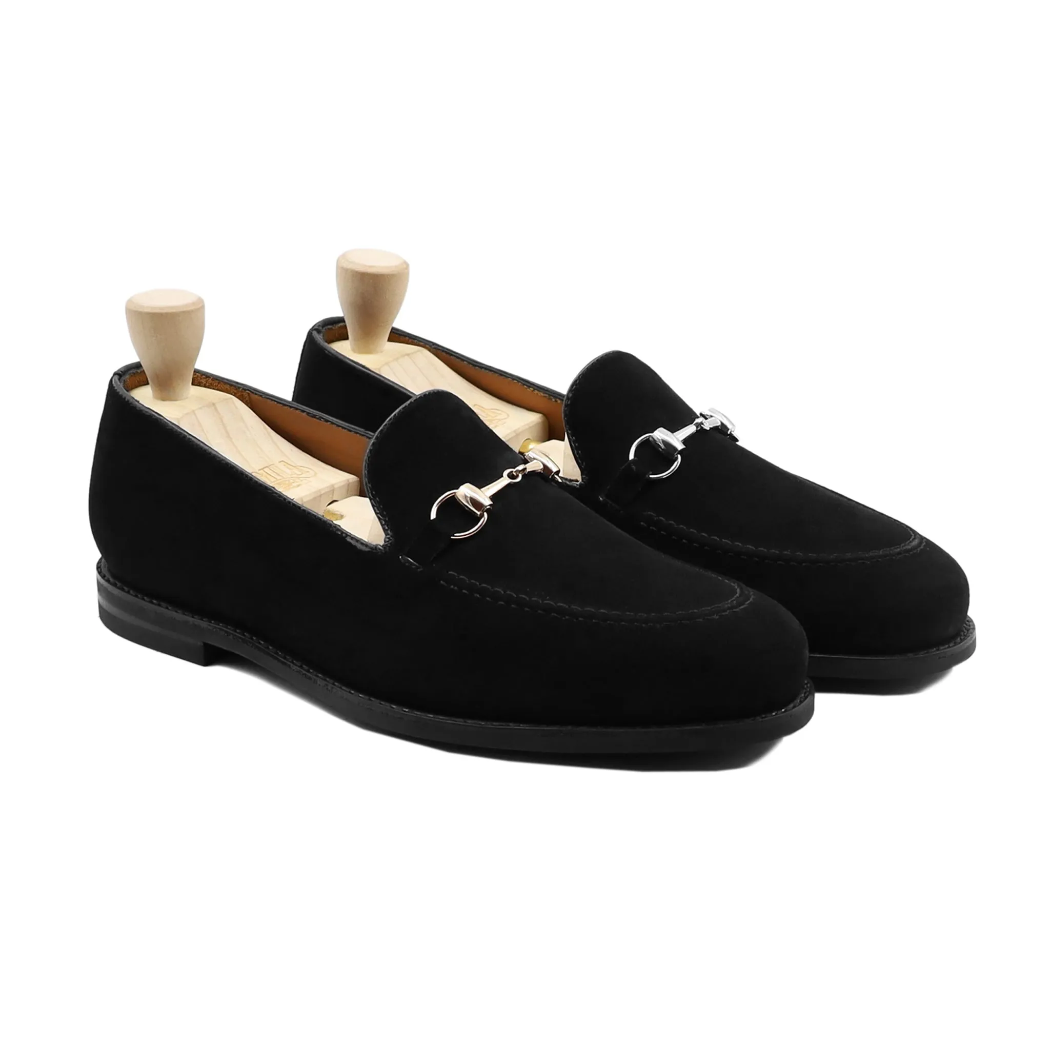 Sherlock Gy - Men's Black Kid Suede Loafer