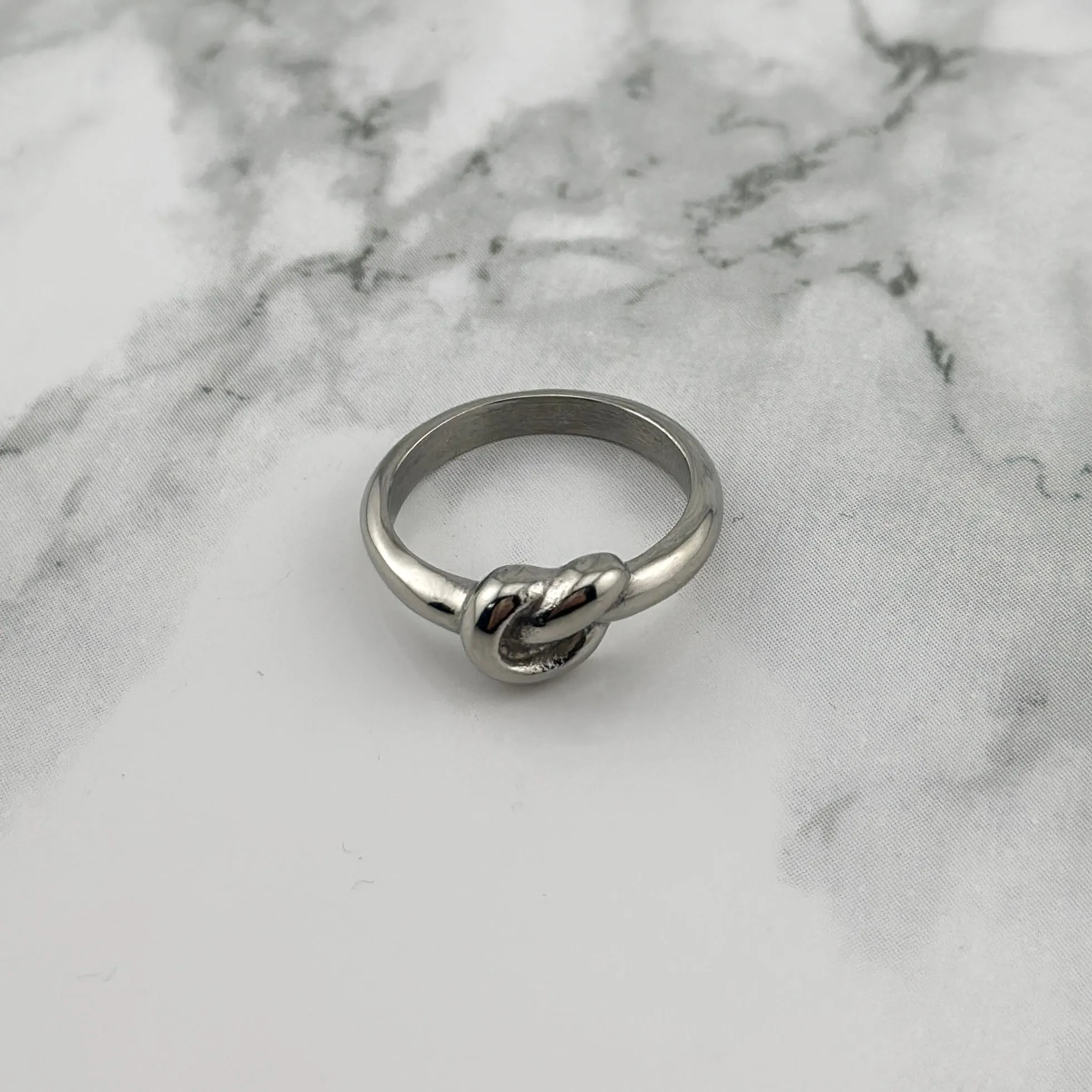 Silver Button Ring