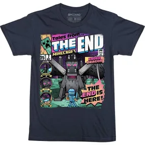 Tricou cu maneca scurta pentru copii, Minecraft Minecraft Tales from the End - Navy Blue