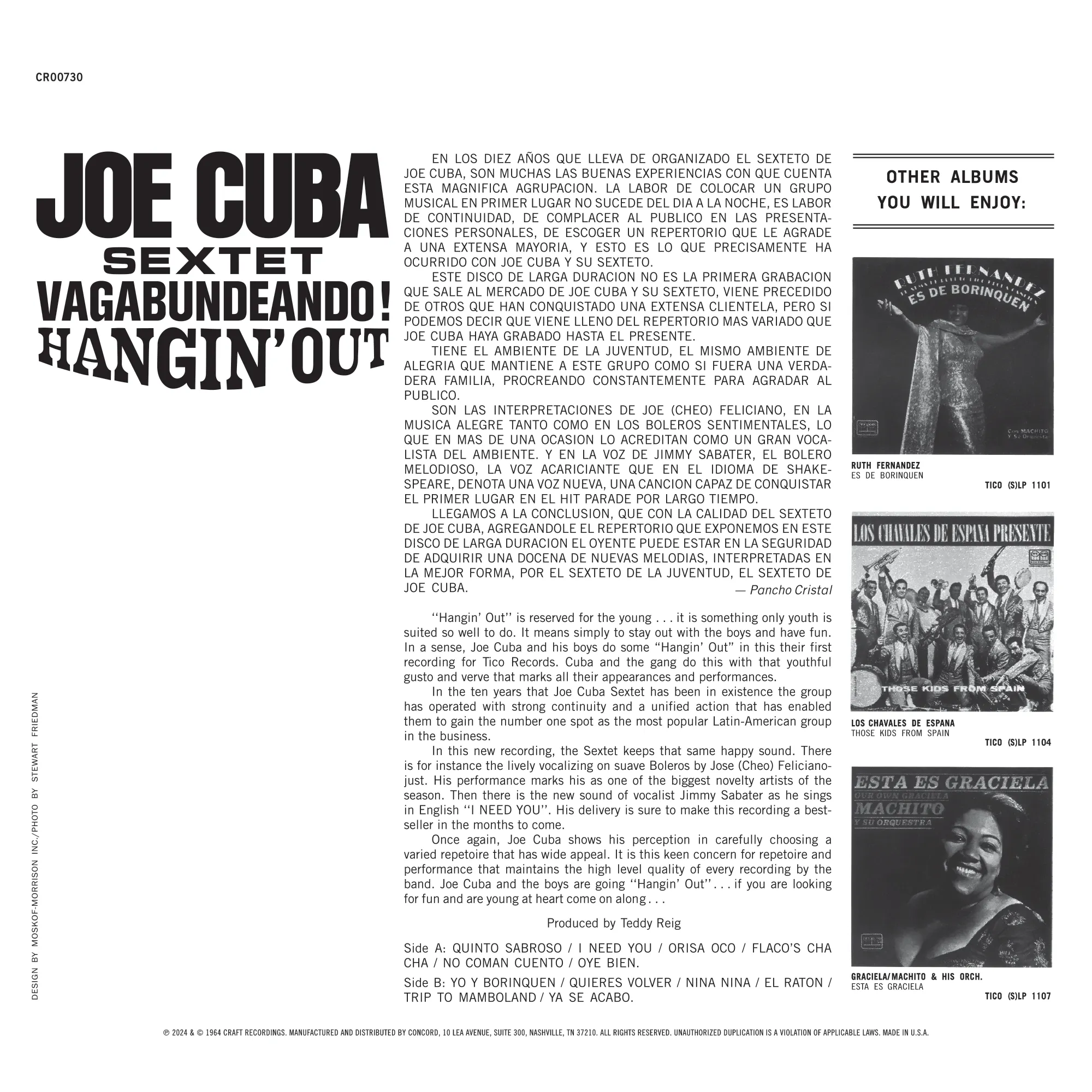 Vagabundeando! Hangin' Out (180G Opaque Lemon LP – Fania Exclusive)   Tico Records T-Shirt)