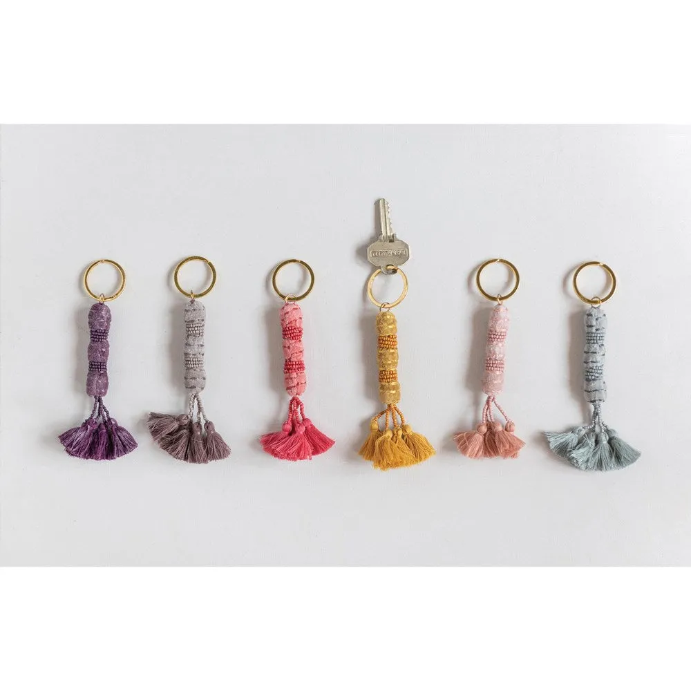 Velvet and Beaded Tassel Key Chains ~ 6 Colors