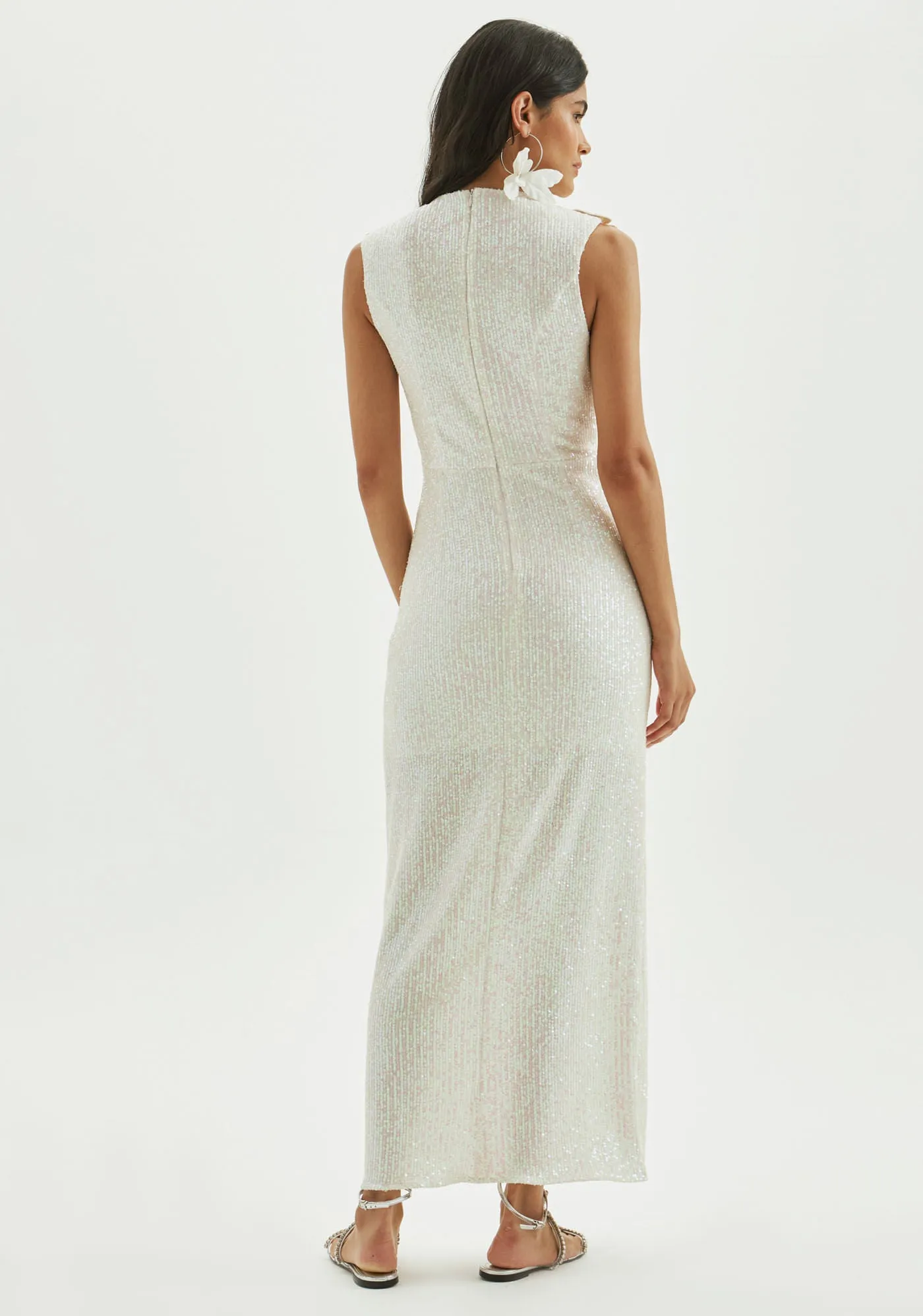 VESTIDO AMARANTE OFF WHITE PAETE AURORA