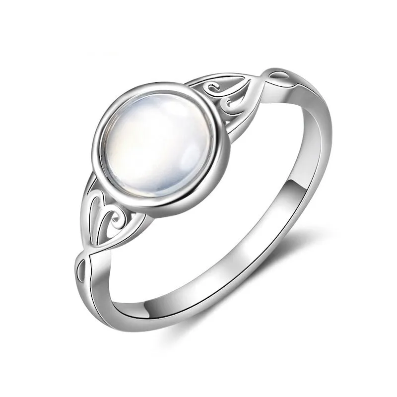 Victorian Style Silver Moonstone Ring